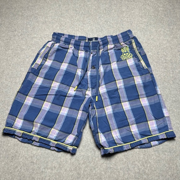 Psycho Bunny Other - Psycho Bunny Mens Blue Plaid Shorts Size Medium Cotton